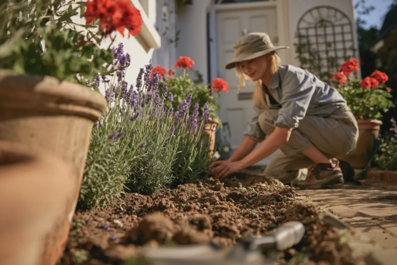 arranjos-florais-com-lavanda-e-geranios-em-porta-de-casa-com-solo-preparado-paracultivo As mais lindas casas com fachadas com flores pra te inspirar e encantar arranjos-florais-com-lavanda-e-geranios-em-porta-de-casa-com-solo-preparado-paracultivo As mais lindas casas com fachadas com flores pra te inspirar e encantar