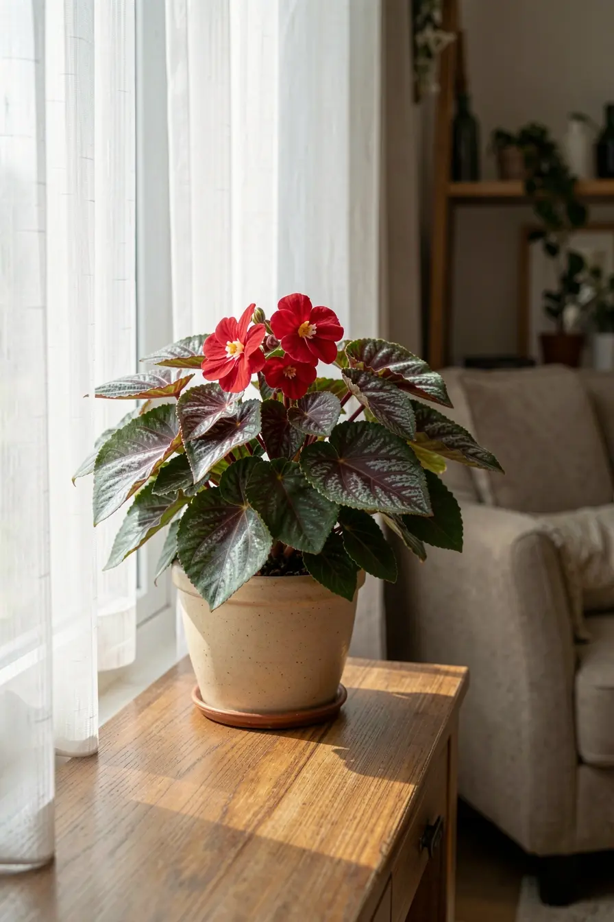 begonia-rex-colorida-perto-de-janela-com-luz-filtrada-e-folhas-vibrantes-sem-queimaduras A luz pode apagar as cores das plantas: onde posicioná-las dentro de casa begonia-rex-colorida-perto-de-janela-com-luz-filtrada-e-folhas-vibrantes-sem-queimaduras A luz pode apagar as cores das plantas: onde posicioná-las dentro de casa
