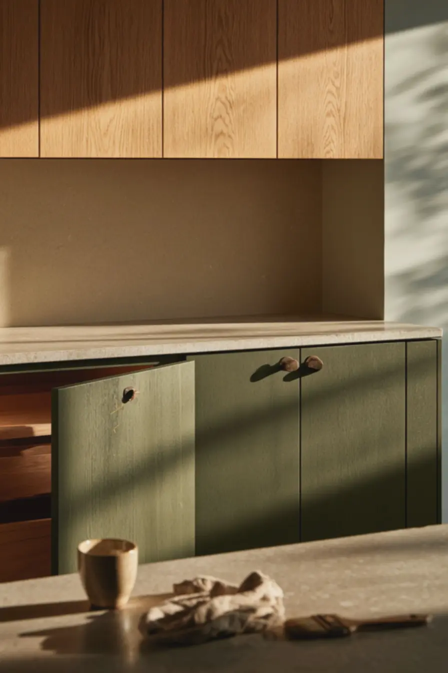 cozinha-compacta-em-reforma-com-armarios-inferiores-pintados-em-verde-olivacinza-suave-e-acabamento-em-cetim O verde que está substituindo os neutros em muitas casas cozinha-compacta-em-reforma-com-armarios-inferiores-pintados-em-verde-olivacinza-suave-e-acabamento-em-cetim O verde que está substituindo os neutros em muitas casas