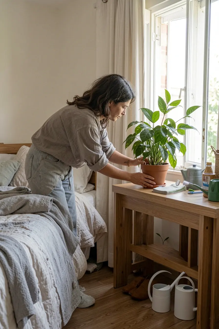 cuidados-com-planta-junto-a-janela-mostram-acesso-facil-ventilacao-e-circulacao-no-quarto Entre a cama e a janela, onde as plantas no quarto ficam mais bonitas e funcionais cuidados-com-planta-junto-a-janela-mostram-acesso-facil-ventilacao-e-circulacao-no-quarto Entre a cama e a janela, onde as plantas no quarto ficam mais bonitas e funcionais