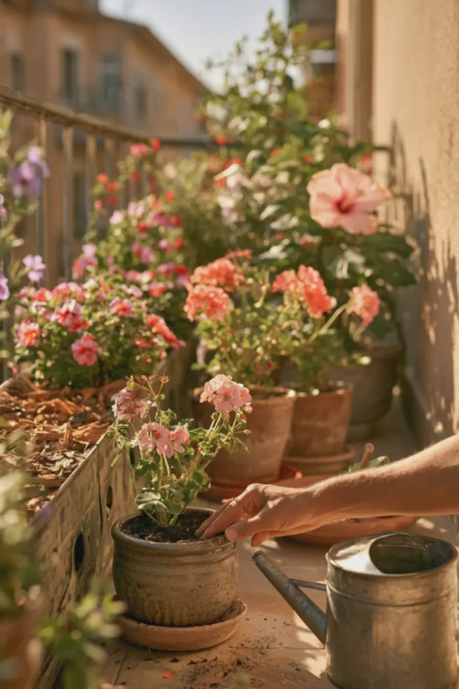 cuidando-do-jardim-de-varanda-com-regador-de-metal-e-grupos-de-vasos-com-vincaspetunias-geranios-e-hibisco As mais lindas flores pra você usar no seu jardim e que florescem o ano todo cuidando-do-jardim-de-varanda-com-regador-de-metal-e-grupos-de-vasos-com-vincaspetunias-geranios-e-hibisco As mais lindas flores pra você usar no seu jardim e que florescem o ano todo