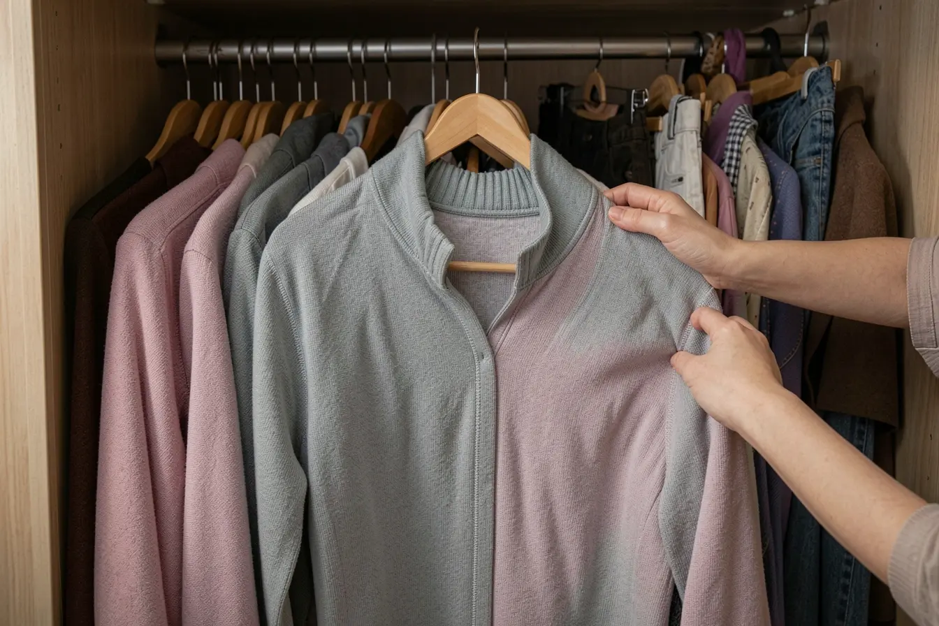 detalhe-de-roupas-desconfortaveis-e-repetidas-bloqueando-pecas-faceis-de-combinar-no-armario No armário, a regra 90/90 ajuda a decidir o que merece continuar detalhe-de-roupas-desconfortaveis-e-repetidas-bloqueando-pecas-faceis-de-combinar-no-armario No armário, a regra 90/90 ajuda a decidir o que merece continuar