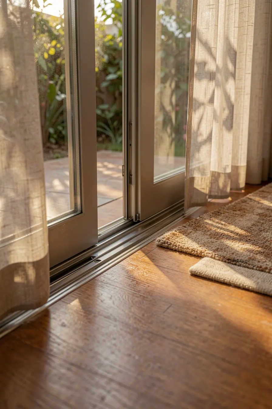 detalhe-do-trilho-nivelado-de-porta-de-correr-de-vidro-com-cortina-filtrando-a-luz-do-entardecer Portas de correr de vidro: quando a luz natural vira protagonista dos ambientes detalhe-do-trilho-nivelado-de-porta-de-correr-de-vidro-com-cortina-filtrando-a-luz-do-entardecer Portas de correr de vidro: quando a luz natural vira protagonista dos ambientes