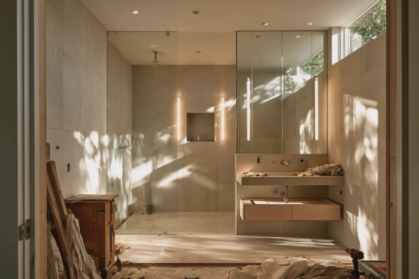 detalhes-de-revestimento-piso-porcelanato-fosco-e-nicho-embutido-paraorganizacao-pratica 7 decisões que fazem um banheiro pequeno parecer muito maior detalhes-de-revestimento-piso-porcelanato-fosco-e-nicho-embutido-paraorganizacao-pratica 7 decisões que fazem um banheiro pequeno parecer muito maior
