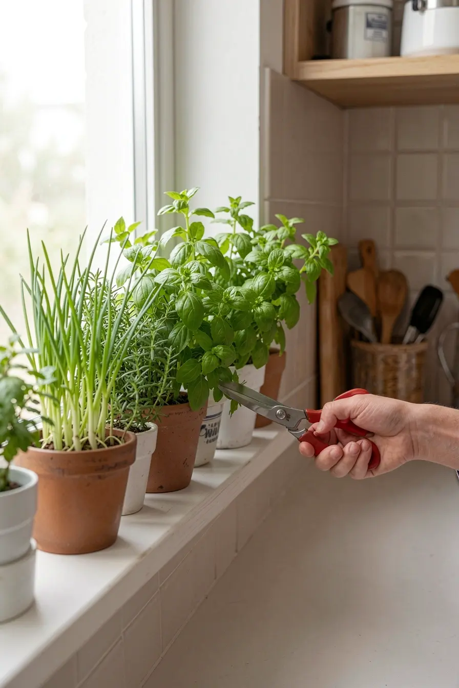 ervas-compactas-em-prateleira-de-cozinha-com-colheita-de-cebolinha-para-uso-diario Nem toda erva gosta de apartamento: as escolhas certas para uma horta bonita e produtiva ervas-compactas-em-prateleira-de-cozinha-com-colheita-de-cebolinha-para-uso-diario Nem toda erva gosta de apartamento: as escolhas certas para uma horta bonita e produtiva