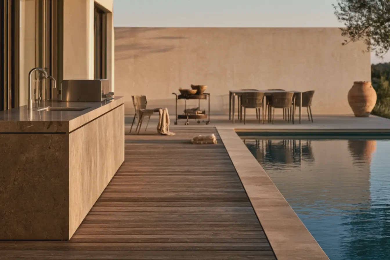 espaco-funcional-com-pia-e-superficie-de-preparacao-para-area-gourmet-externamoderna Sua área gourmet com piscina pode ficar linda e bem decorada se você usar essas dicas espaco-funcional-com-pia-e-superficie-de-preparacao-para-area-gourmet-externamoderna Sua área gourmet com piscina pode ficar linda e bem decorada se você usar essas dicas