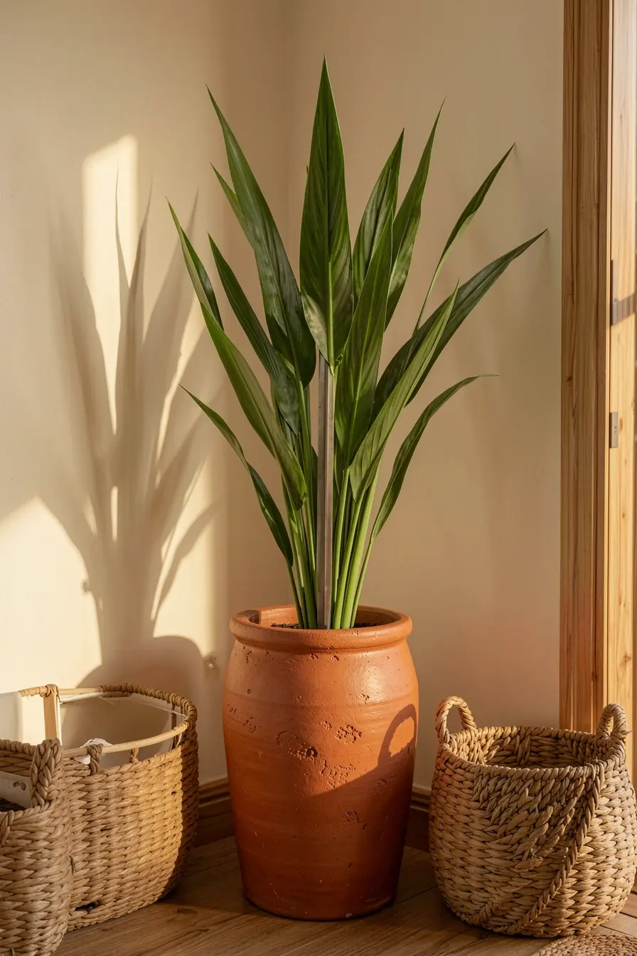 espada-de-sao-jorge-em-vaso-terracota-texturizado-valorizando-a-decoracao-da-entrada O vaso certo para cada planta e o efeito dele na decoração espada-de-sao-jorge-em-vaso-terracota-texturizado-valorizando-a-decoracao-da-entrada O vaso certo para cada planta e o efeito dele na decoração