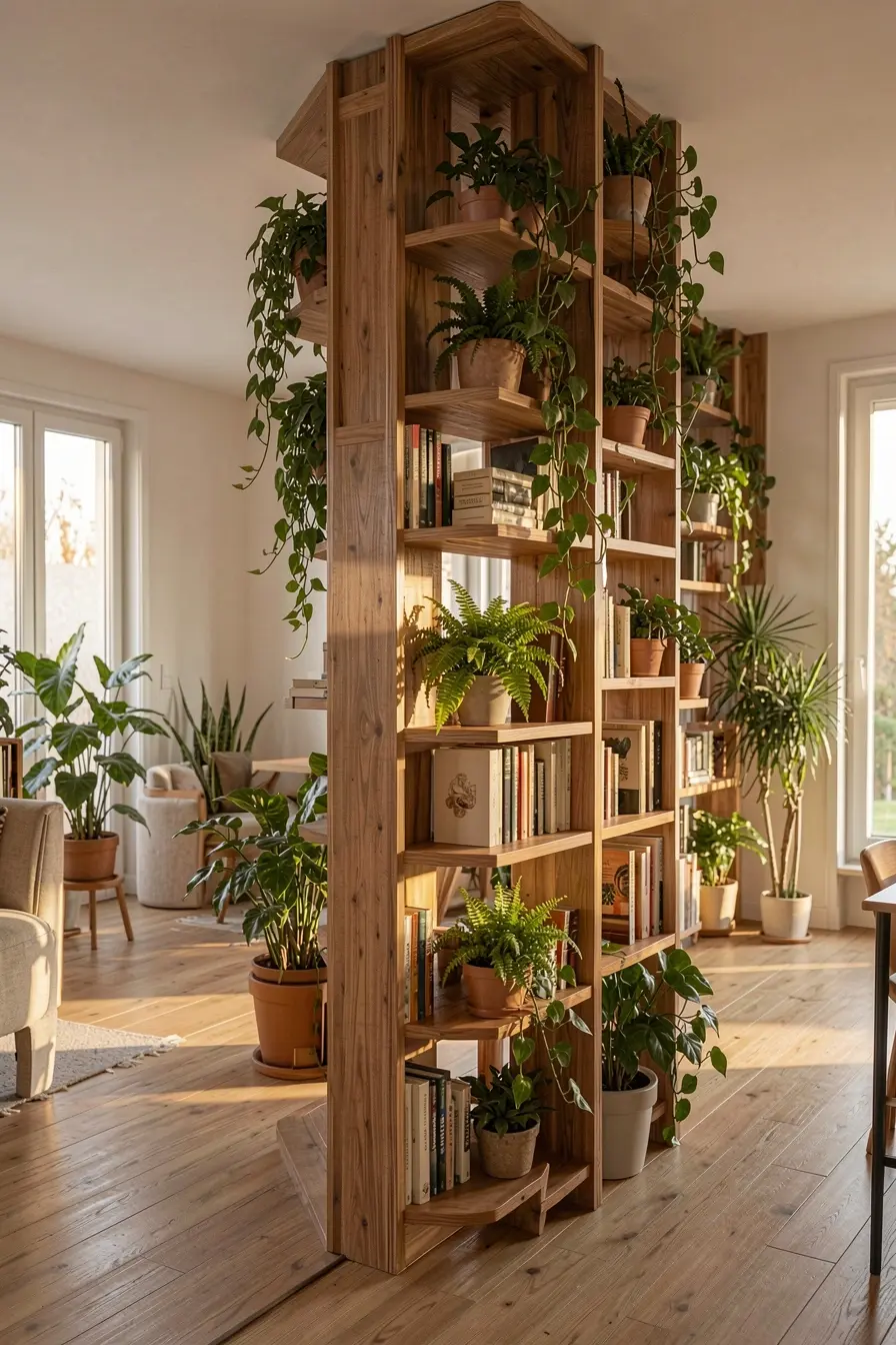 estante-vazada-com-plantas-em-nichos-delimita-ambientes-e-mantem-a-circulacao-visualmente-leve Plantas fora do chão: soluções para ganhar verde sem comprometer a circulação estante-vazada-com-plantas-em-nichos-delimita-ambientes-e-mantem-a-circulacao-visualmente-leve Plantas fora do chão: soluções para ganhar verde sem comprometer a circulação