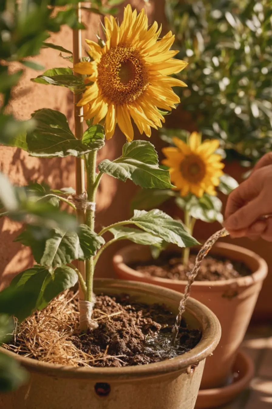 girassol-compacto-crescendo-em-vaso-ceramico-de-quinze-litros-com-suporte-debambu-e-amarracao-de-tecido-macio Como cuidar do girassol no jardim: As novas dicas pra ter flores o ano todo e embelezar seu ambiente girassol-compacto-crescendo-em-vaso-ceramico-de-quinze-litros-com-suporte-debambu-e-amarracao-de-tecido-macio Como cuidar do girassol no jardim: As novas dicas pra ter flores o ano todo e embelezar seu ambiente