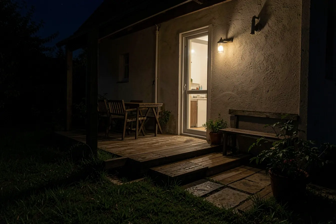 iluminacao-quente-integra-varanda-porta-envidracada-e-jardim-de-uma-casa-de-campo-durante-a-noite A iluminação noturna revela o que falta nas fachadas de casas de campo iluminacao-quente-integra-varanda-porta-envidracada-e-jardim-de-uma-casa-de-campo-durante-a-noite A iluminação noturna revela o que falta nas fachadas de casas de campo