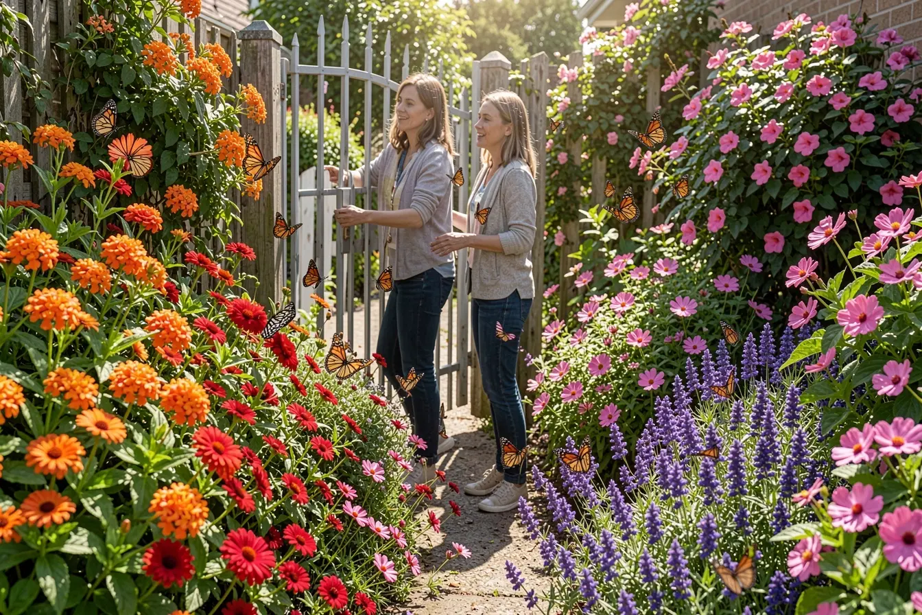 jardim-colorido-com-lantana-zinias-e-borboletas-recebendo-uma-visitante Flores para jardim que atraem borboletas e deixam o paisagismo mais vivo jardim-colorido-com-lantana-zinias-e-borboletas-recebendo-uma-visitante Flores para jardim que atraem borboletas e deixam o paisagismo mais vivo