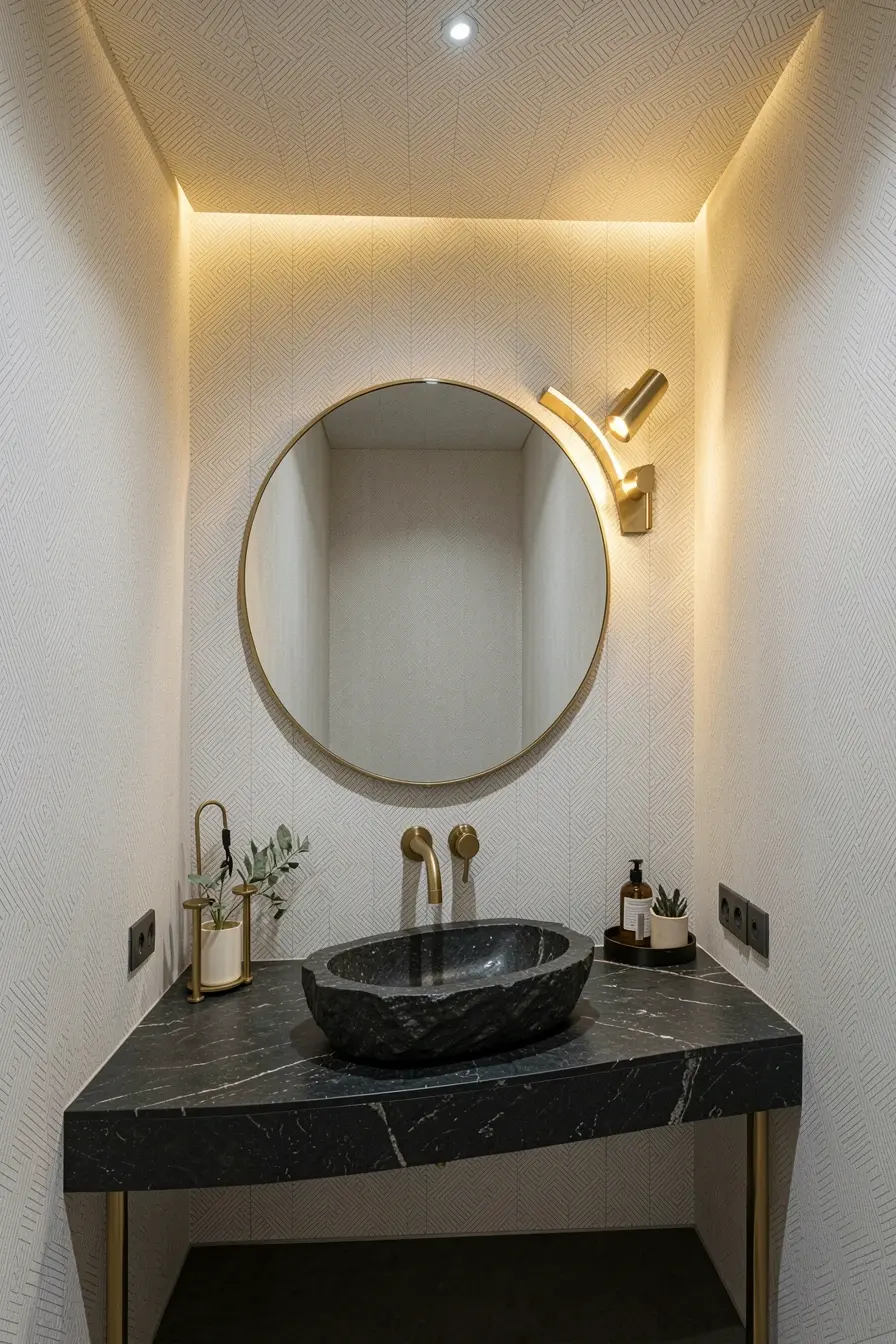 lavabo-com-papel-de-parede-geometrico-no-teto-cria-continuidade-e-personalidade-sofisticada Forro, pintura ou papel de parede: qual acabamento combina com o seu teto? lavabo-com-papel-de-parede-geometrico-no-teto-cria-continuidade-e-personalidade-sofisticada Forro, pintura ou papel de parede: qual acabamento combina com o seu teto?