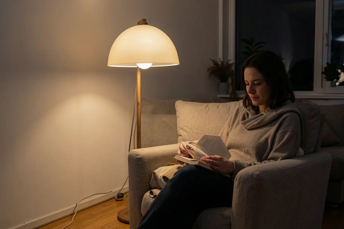 luminaria-de-piso-cria-luz-acolhedora-para-leitura-sem-isolar-o-restante-da-sala O canto de leitura que dá sentido a uma sala analógica sem deixá-la com cara de biblioteca luminaria-de-piso-cria-luz-acolhedora-para-leitura-sem-isolar-o-restante-da-sala O canto de leitura que dá sentido a uma sala analógica sem deixá-la com cara de biblioteca