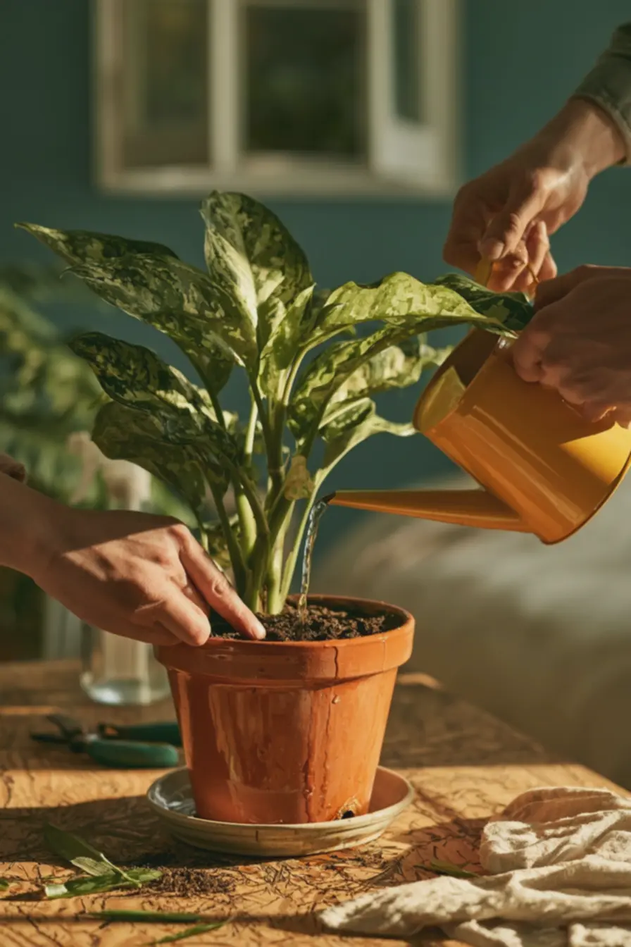 maos-verificando-umidade-do-solo-de-aglaonema-em-vaso-terracota-com-regadoramarelo-em-bancada-de-manutencao-de-plantas As plantas no quarto são mais do que decoração, elas podem trazer aconchego e acolhimento. E essas são as dicas de como escolher. maos-verificando-umidade-do-solo-de-aglaonema-em-vaso-terracota-com-regadoramarelo-em-bancada-de-manutencao-de-plantas As plantas no quarto são mais do que decoração, elas podem trazer aconchego e acolhimento. E essas são as dicas de como escolher.