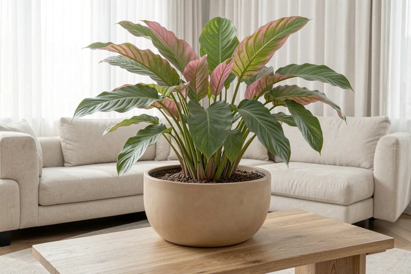 maranta-de-folhagem-expansiva-em-vaso-largo-e-baixo-sobre-banco-de-madeira O vaso certo para cada planta e o efeito dele na decoração maranta-de-folhagem-expansiva-em-vaso-largo-e-baixo-sobre-banco-de-madeira O vaso certo para cada planta e o efeito dele na decoração