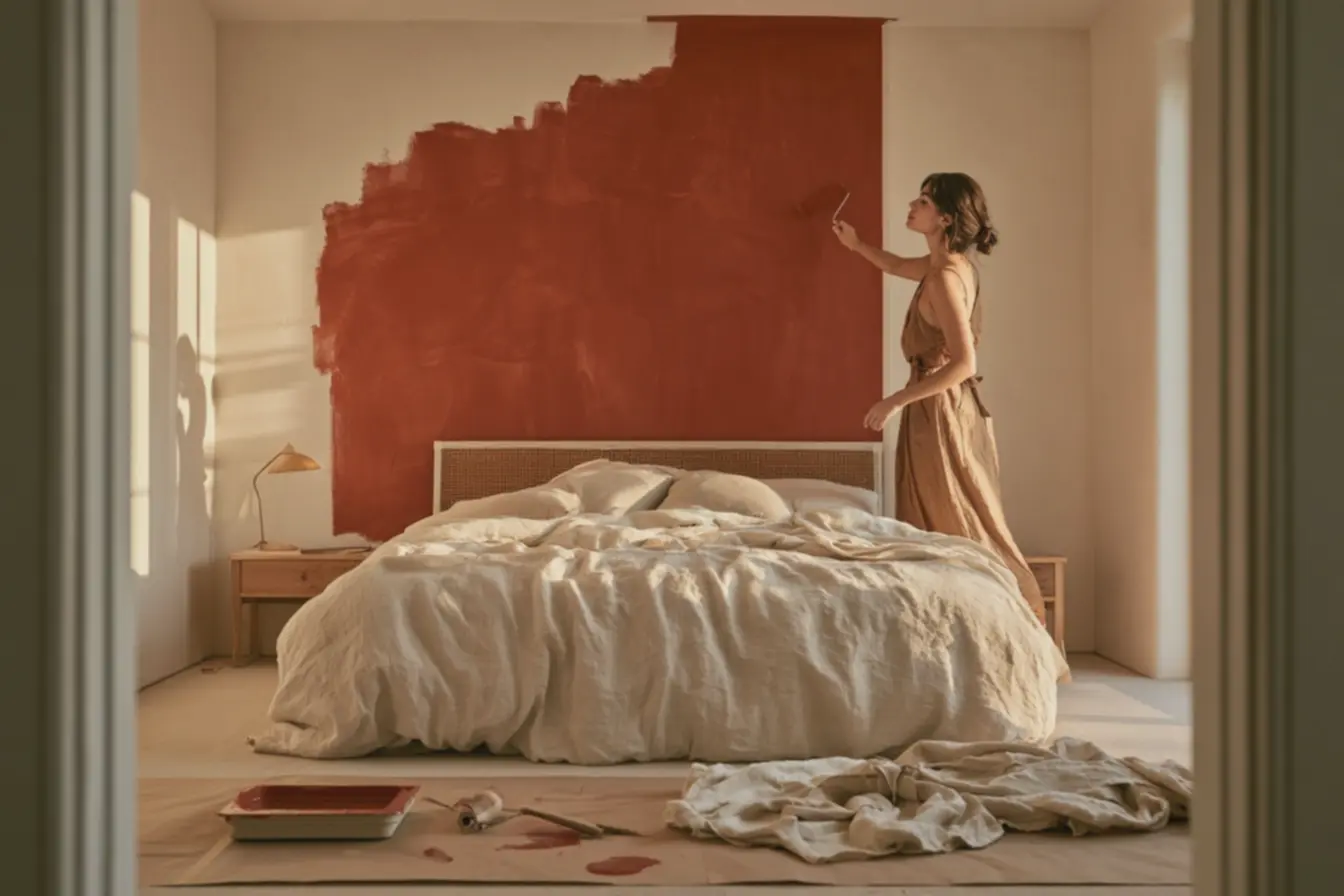 material-de-pintura-espalhado-no-chao-com-bandeja-tinta-rolo-e-pincel-durantereforma-de-parede-do-quarto Chega de parede branca sem graça, veja como ter uma parede de destaque no quarto material-de-pintura-espalhado-no-chao-com-bandeja-tinta-rolo-e-pincel-durantereforma-de-parede-do-quarto Chega de parede branca sem graça, veja como ter uma parede de destaque no quarto