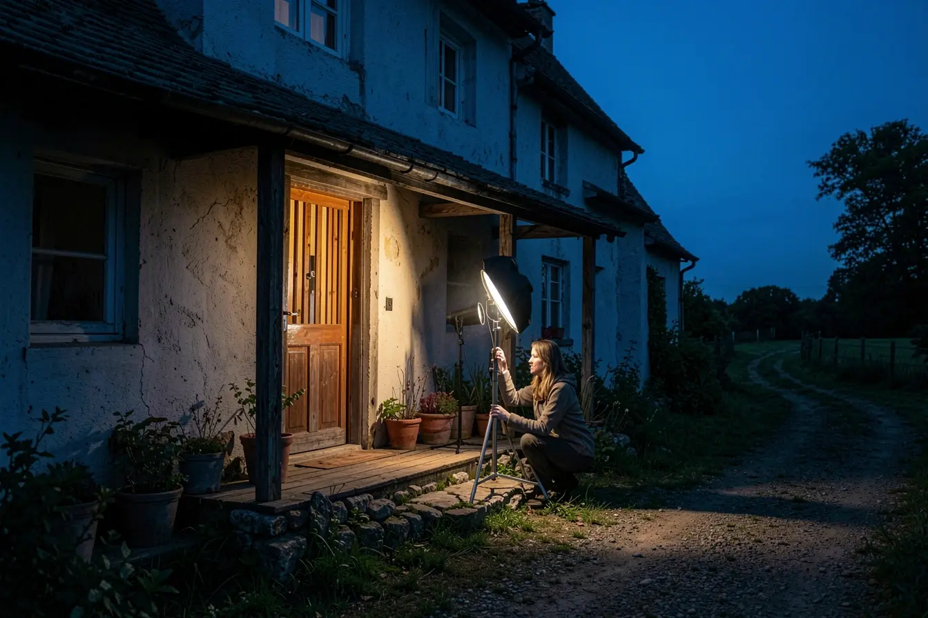 mulher-ajusta-iluminacao-e-revela-falhas-na-fachada-noturna-de-uma-casa-de-campo A iluminação noturna revela o que falta nas fachadas de casas de campo mulher-ajusta-iluminacao-e-revela-falhas-na-fachada-noturna-de-uma-casa-de-campo A iluminação noturna revela o que falta nas fachadas de casas de campo