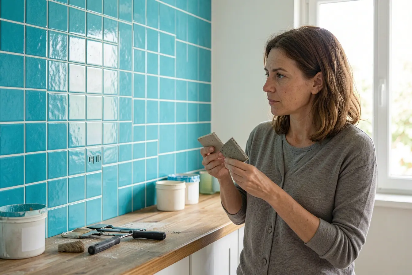 mulher-compara-rejunte-branco-e-azul-em-parede-de-azulejos-coloridos-na-cozinha A cor do rejunte pode valorizar ou apagar as cores de azulejos da sua casa mulher-compara-rejunte-branco-e-azul-em-parede-de-azulejos-coloridos-na-cozinha A cor do rejunte pode valorizar ou apagar as cores de azulejos da sua casa