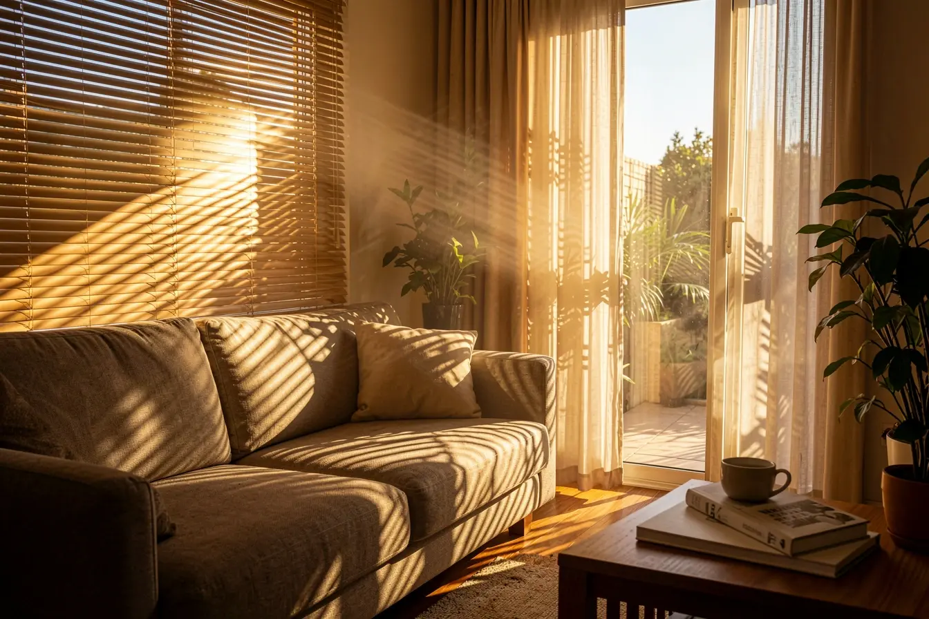 persiana-aberta-deixa-o-sol-aquecer-o-vidro-e-concentrar-calor-na-sala-durante-a-tarde Vidro, cortina ou persiana: o que ajuda a segurar o frio e conter o calor em casa persiana-aberta-deixa-o-sol-aquecer-o-vidro-e-concentrar-calor-na-sala-durante-a-tarde Vidro, cortina ou persiana: o que ajuda a segurar o frio e conter o calor em casa