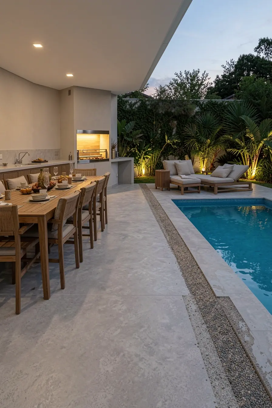 piso-fosco-e-seguro-em-area-gourmet-sofisticada-com-piscina-iluminada-ao-entardecer O piso da área gourmet com piscina define conforto, segurança e a beleza do ambiente piso-fosco-e-seguro-em-area-gourmet-sofisticada-com-piscina-iluminada-ao-entardecer O piso da área gourmet com piscina define conforto, segurança e a beleza do ambiente