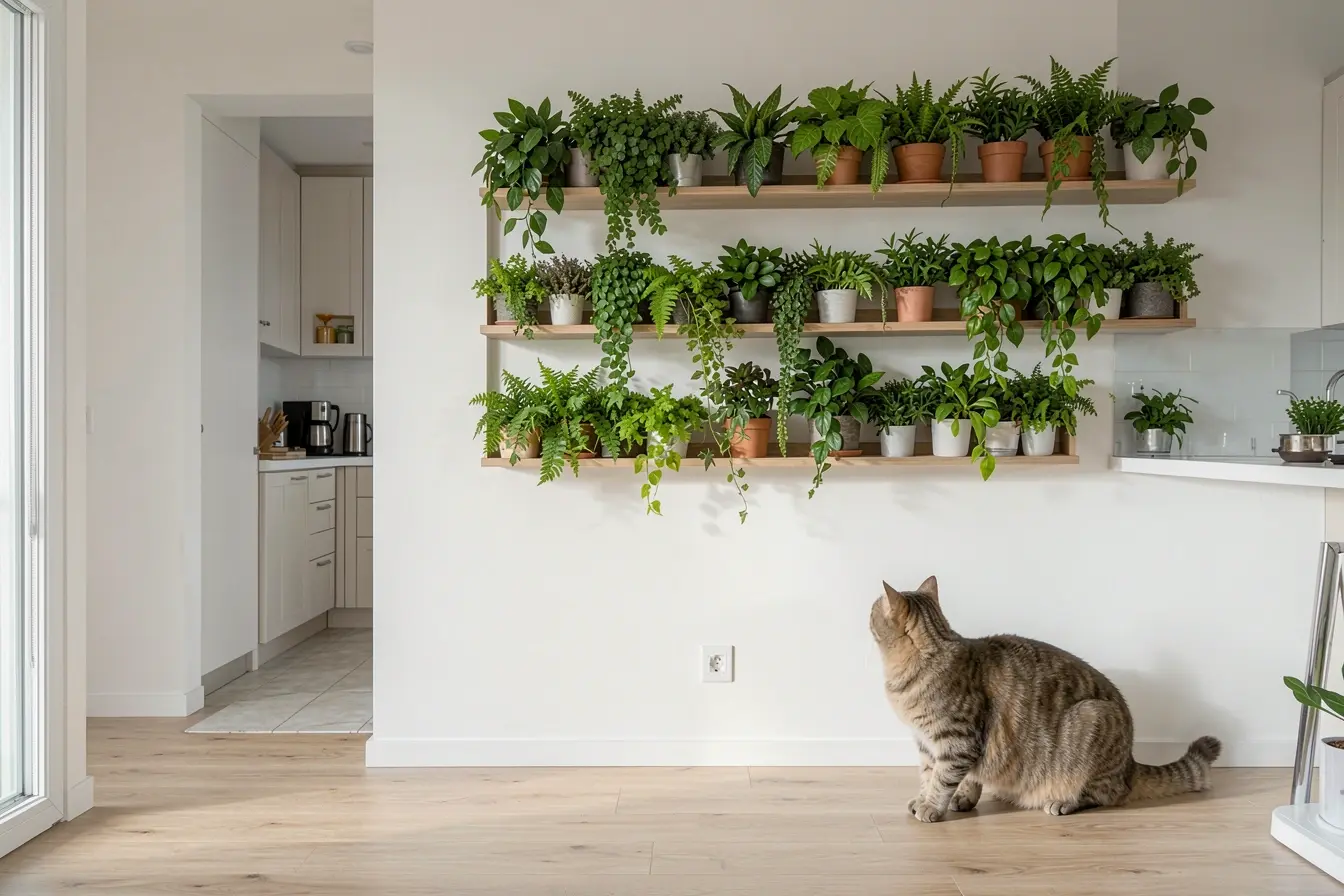 plantas-elevadas-em-nichos-e-prateleiras-mantem-vasos-longe-do-gato-e-liberam-o-piso-do-apartamento Plantas fora do chão: soluções para ganhar verde sem comprometer a circulação plantas-elevadas-em-nichos-e-prateleiras-mantem-vasos-longe-do-gato-e-liberam-o-piso-do-apartamento Plantas fora do chão: soluções para ganhar verde sem comprometer a circulação