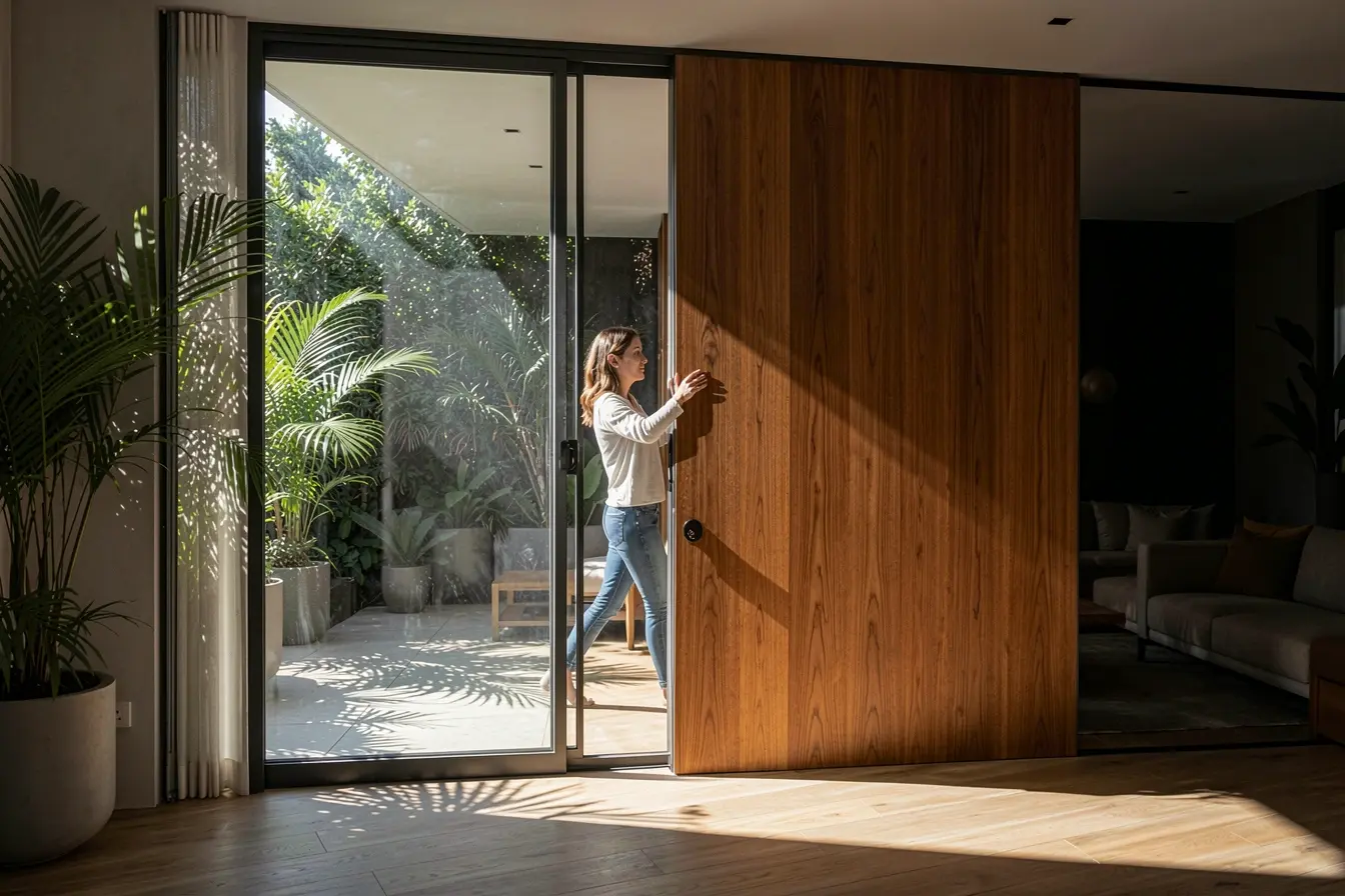 porta-de-correr-de-vidro-e-madeira-transformando-a-luz-e-a-sensacao-de-uma-sala-integrada-a-varanda O material das portas de correr define a luz, o som e a sensação de cada cômodo porta-de-correr-de-vidro-e-madeira-transformando-a-luz-e-a-sensacao-de-uma-sala-integrada-a-varanda O material das portas de correr define a luz, o som e a sensação de cada cômodo