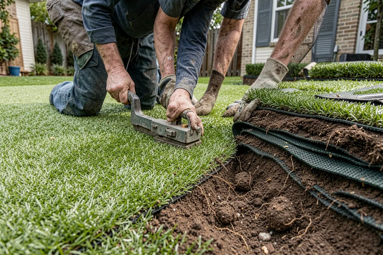 preparacao-da-base-para-grama-artificial-com-compactacao-drenagem-e-manta-contra-ervas Grama artificial no jardim: o que existe sob ela evita poças e mau cheiro preparacao-da-base-para-grama-artificial-com-compactacao-drenagem-e-manta-contra-ervas Grama artificial no jardim: o que existe sob ela evita poças e mau cheiro