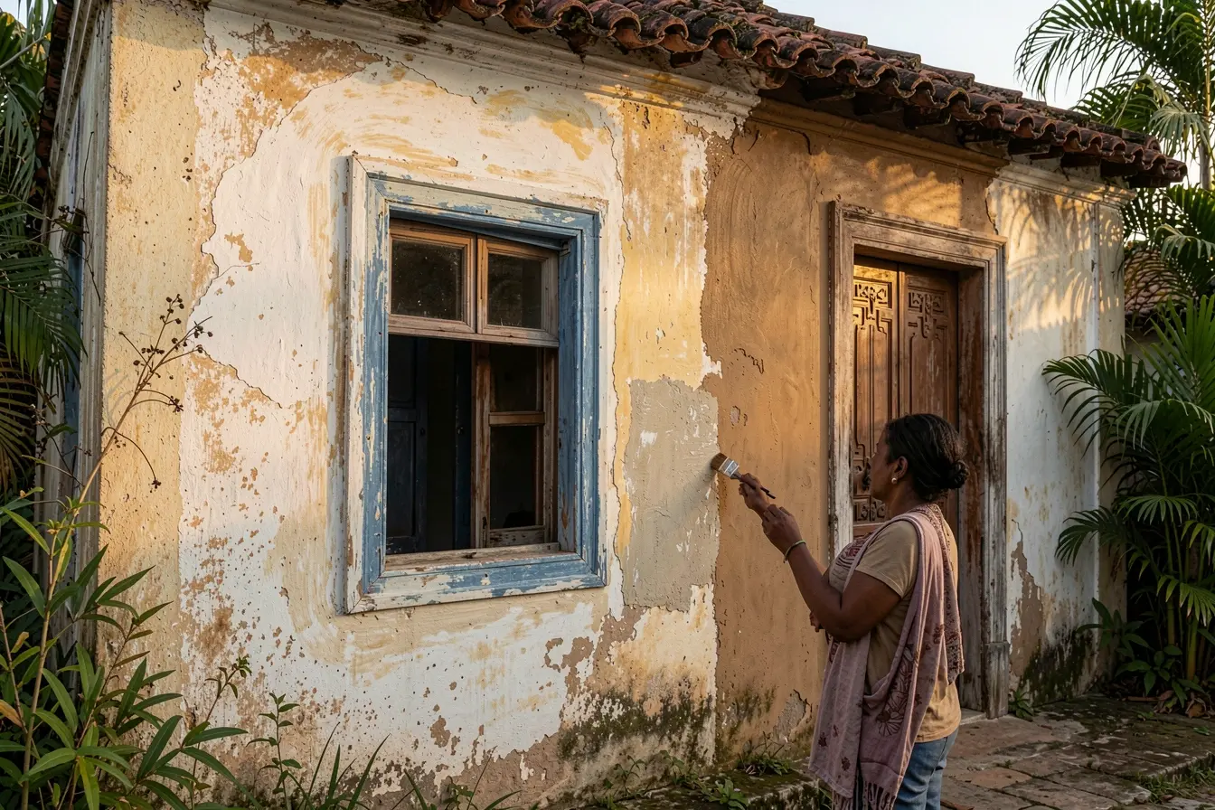 restauracao-de-fachada-colonial-revela-camadas-antigas-de-cores-e-pigmentos-sob-a-pintura-de-cal Por que as cores das fachadas de casas coloniais raramente eram escolhidas por acaso restauracao-de-fachada-colonial-revela-camadas-antigas-de-cores-e-pigmentos-sob-a-pintura-de-cal Por que as cores das fachadas de casas coloniais raramente eram escolhidas por acaso