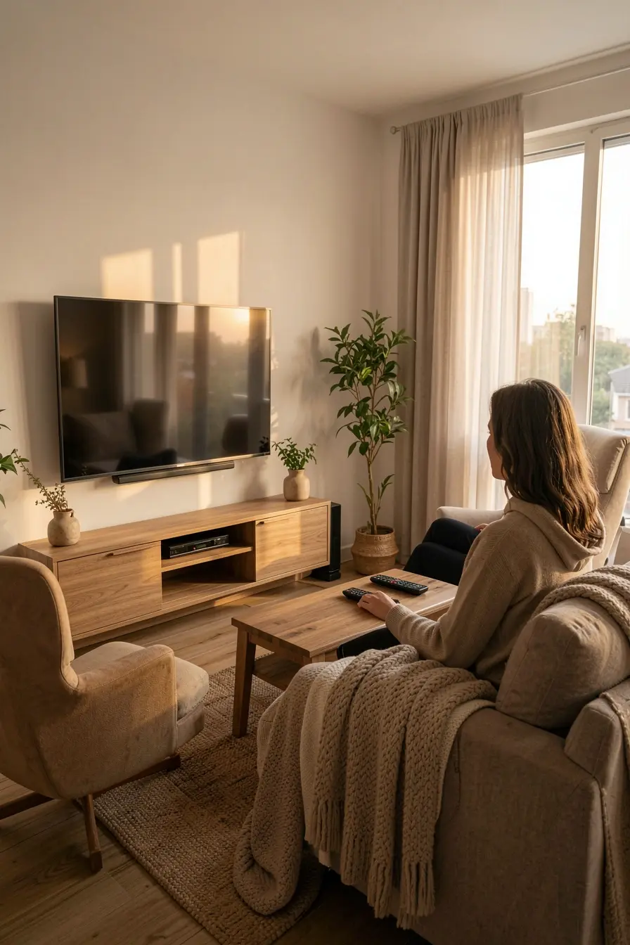 sala-decorada-com-televisao-bem-posicionada-sofa-confortavel-e-circulacao-preservada-para-o-uso-diario Da imagem à sala real, o que adaptar antes de copiar uma decoração viral sala-decorada-com-televisao-bem-posicionada-sofa-confortavel-e-circulacao-preservada-para-o-uso-diario Da imagem à sala real, o que adaptar antes de copiar uma decoração viral