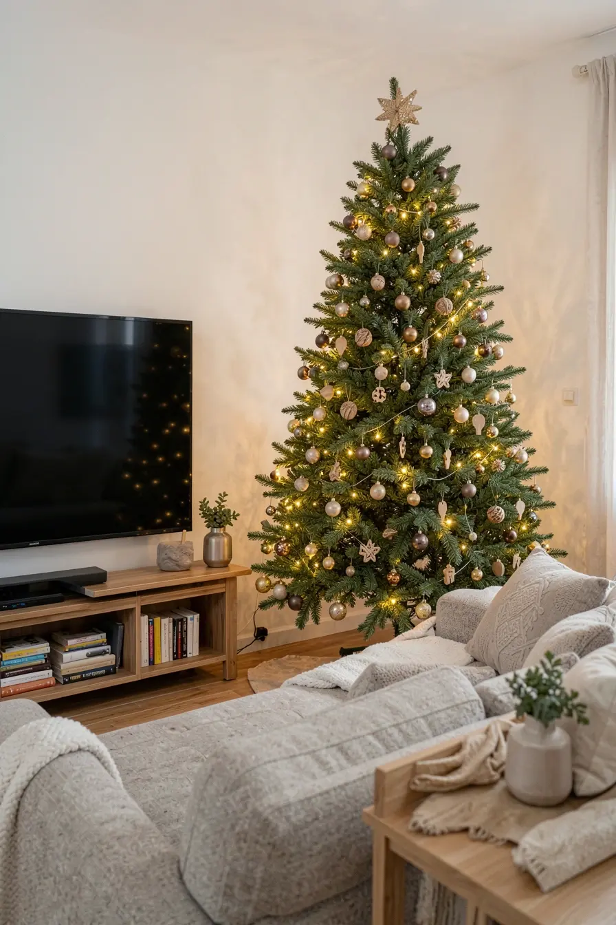 arvore-de-natal-com-luzes-concentradas-e-enfeites-espacados-aquece-a-sala-sem-excesso-visual A árvore de Natal não precisa dominar a sala para criar um clima acolhedor arvore-de-natal-com-luzes-concentradas-e-enfeites-espacados-aquece-a-sala-sem-excesso-visual A árvore de Natal não precisa dominar a sala para criar um clima acolhedor