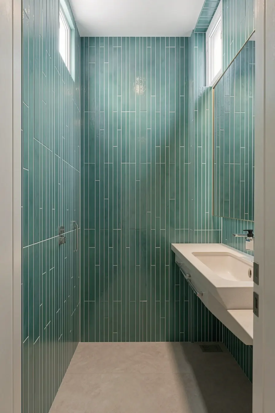 azulejos-azul-esverdeados-verticais-ampliam-visualmente-banheiro-pequeno-com-rejunte-discreto-e-luz-natural Azulejos coloridos em banheiros pequenos: cores que fazem o espaço respirar azulejos-azul-esverdeados-verticais-ampliam-visualmente-banheiro-pequeno-com-rejunte-discreto-e-luz-natural Azulejos coloridos em banheiros pequenos: cores que fazem o espaço respirar