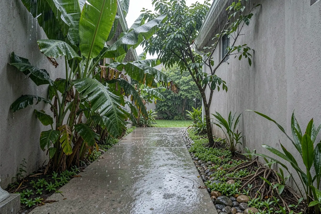 bananeira-ornamental-e-arvores-desacelerando-a-agua-da-chuva-em-passagem-lateral-de-casa Plantas que refrescam a casa, seguram a chuva e dão privacidade ao jardim bananeira-ornamental-e-arvores-desacelerando-a-agua-da-chuva-em-passagem-lateral-de-casa Plantas que refrescam a casa, seguram a chuva e dão privacidade ao jardim