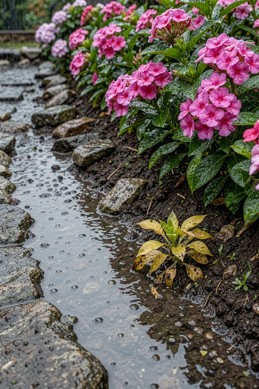 canteiro-com-lantanas-e-pentas-saudaveis-ao-lado-de-area-encharcada-apos-chuva-intensa Flores de baixa manutenção que deixam o jardim bonito entre a seca e a chuva canteiro-com-lantanas-e-pentas-saudaveis-ao-lado-de-area-encharcada-apos-chuva-intensa Flores de baixa manutenção que deixam o jardim bonito entre a seca e a chuva