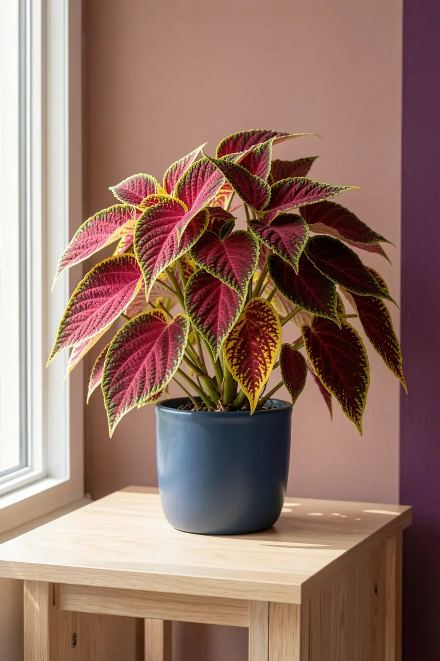 coleus-com-folhas-verdes-magenta-e-amarelas-valorizado-por-fundo-marfim-e-faixa-roxa-profunda O fundo certo para folhagens que mudam de cor valoriza cada nuance da planta coleus-com-folhas-verdes-magenta-e-amarelas-valorizado-por-fundo-marfim-e-faixa-roxa-profunda O fundo certo para folhagens que mudam de cor valoriza cada nuance da planta