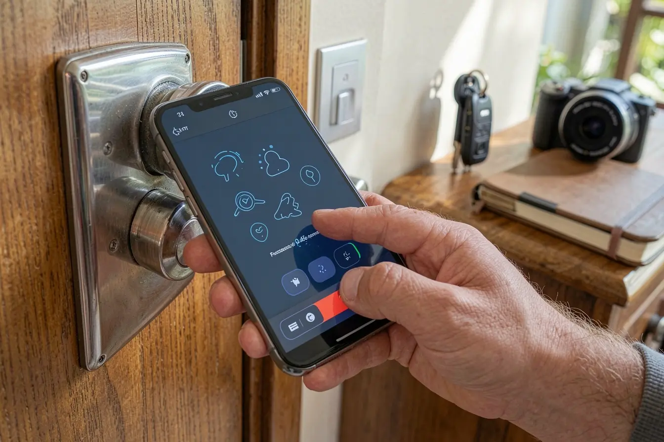 configuracao-de-permissoes-de-acesso-ao-lado-de-fechadura-inteligente-chave-fisica-e-camera-residencial Câmeras, fechaduras e assistentes: onde a inteligência artificial em casa exige mais cuidado configuracao-de-permissoes-de-acesso-ao-lado-de-fechadura-inteligente-chave-fisica-e-camera-residencial Câmeras, fechaduras e assistentes: onde a inteligência artificial em casa exige mais cuidado