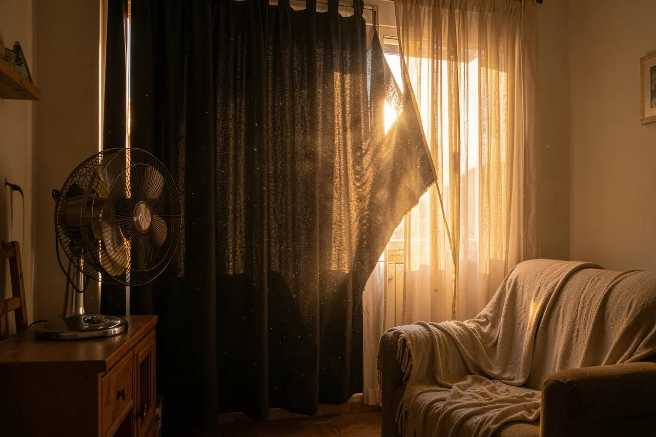 cortina-fechada-no-horario-errado-deixa-a-sala-abafada-e-quente-mesmo-com-ventilador A casa continua quente mesmo com ventilador? Estes pontos podem estar segurando o calor cortina-fechada-no-horario-errado-deixa-a-sala-abafada-e-quente-mesmo-com-ventilador A casa continua quente mesmo com ventilador? Estes pontos podem estar segurando o calor