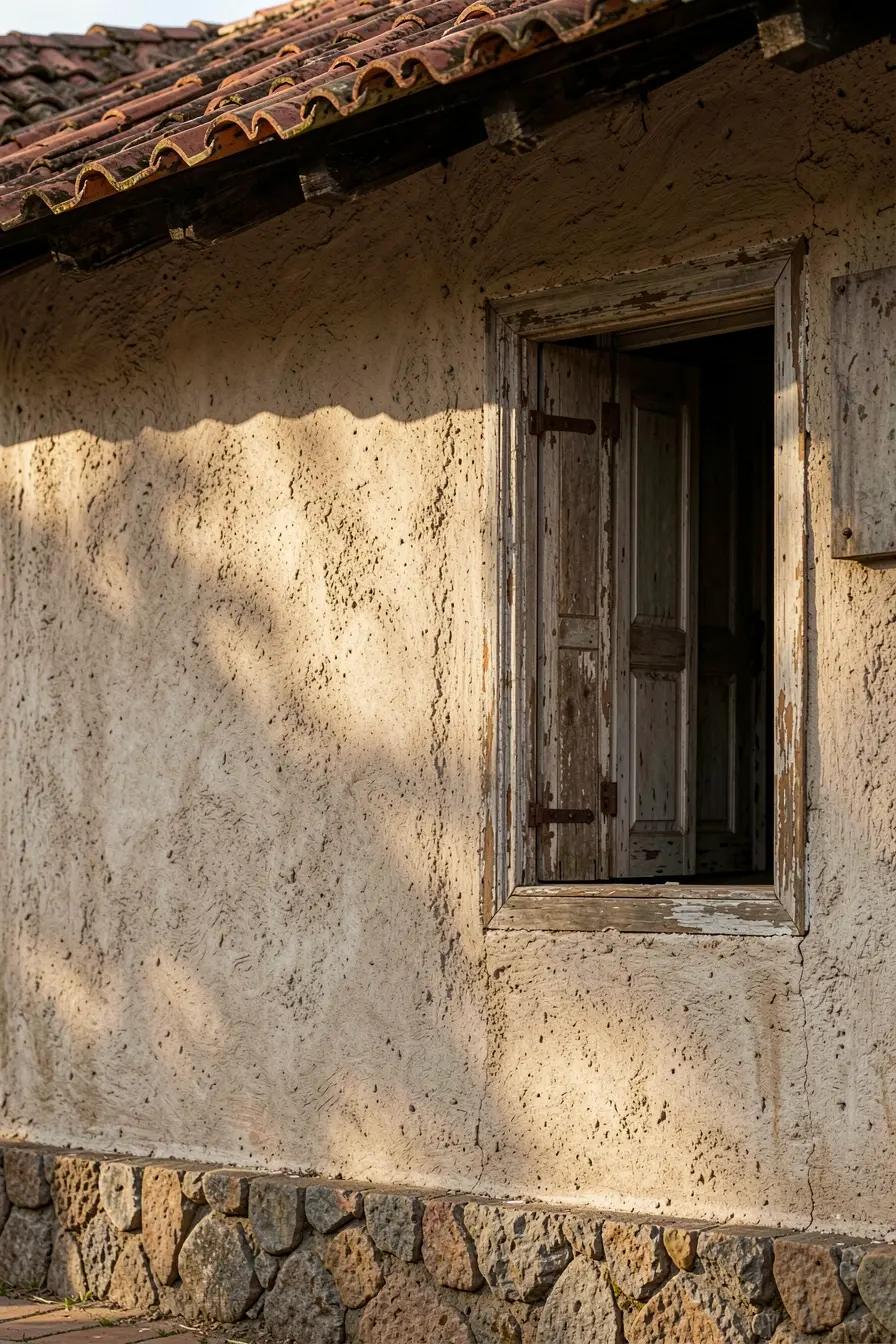 detalhe-de-fachada-colonial-com-telhas-madeira-reboco-irregular-e-pedra-preservados-em-composicao-harmoniosa O que uma fachada colonial perde quando a reforma troca seus materiais originais detalhe-de-fachada-colonial-com-telhas-madeira-reboco-irregular-e-pedra-preservados-em-composicao-harmoniosa O que uma fachada colonial perde quando a reforma troca seus materiais originais