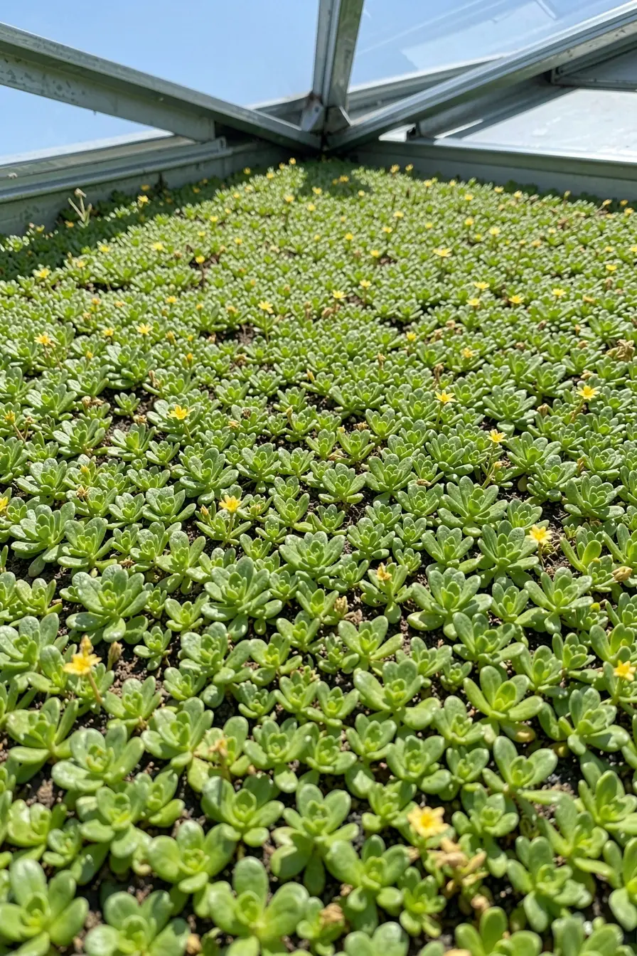 detalhe-de-sedum-formando-cobertura-uniforme-e-resistente-sobre-telhado-verde As plantas certas para um telhado verde não são as mais bonitas da floricultura detalhe-de-sedum-formando-cobertura-uniforme-e-resistente-sobre-telhado-verde As plantas certas para um telhado verde não são as mais bonitas da floricultura