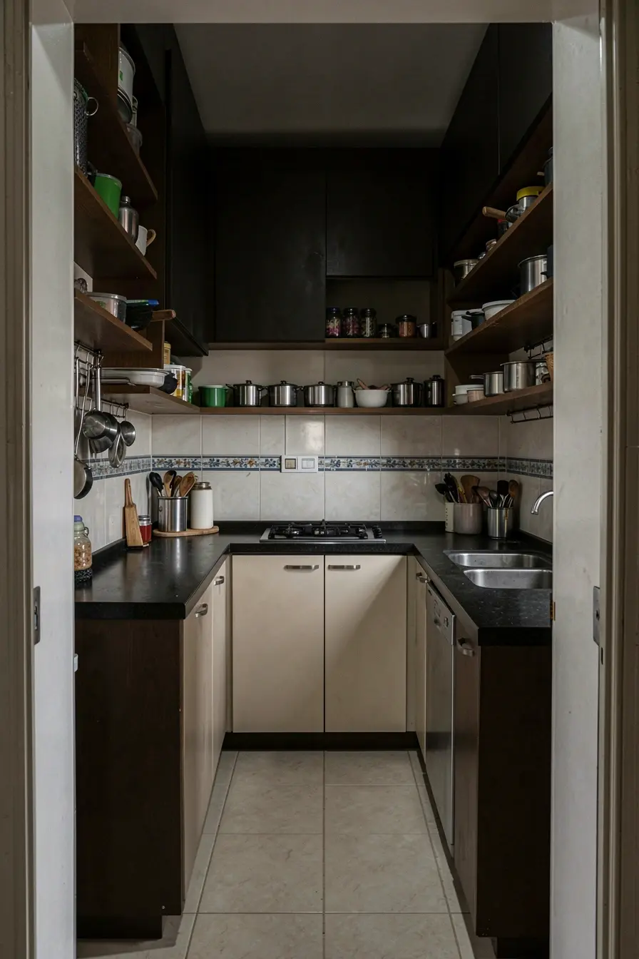 erros-em-cozinha-pequena-com-armarios-escuros-sombras-prateleiras-abertas-e-excesso-de-contrastes-visuais O que faz uma cozinha pequena parecer maior está nas cores, na luz e nos armários erros-em-cozinha-pequena-com-armarios-escuros-sombras-prateleiras-abertas-e-excesso-de-contrastes-visuais O que faz uma cozinha pequena parecer maior está nas cores, na luz e nos armários