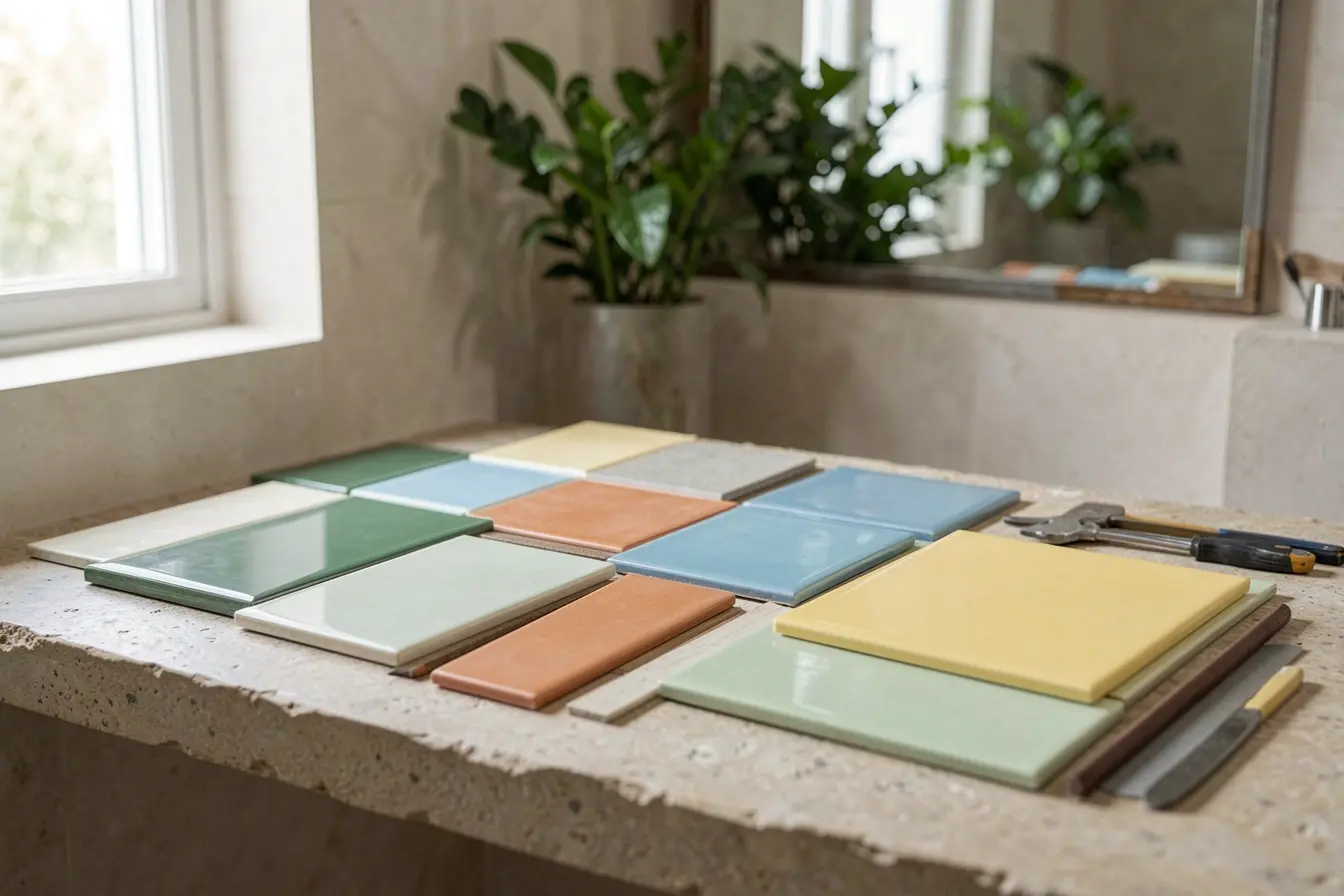 escolha-de-azulejos-coloridos-e-rejuntes-para-banheiro-pequeno-sob-diferentes-efeitos-de-luz Azulejos coloridos em banheiros pequenos: cores que fazem o espaço respirar escolha-de-azulejos-coloridos-e-rejuntes-para-banheiro-pequeno-sob-diferentes-efeitos-de-luz Azulejos coloridos em banheiros pequenos: cores que fazem o espaço respirar