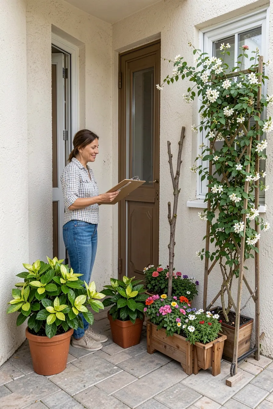 escolha-planejada-de-plantas-floridas-com-vasos-jardineira-e-trelica-afastados-da-fachada Fachadas floridas sem sustos: espécies que não danificam muros, janelas ou calçadas escolha-planejada-de-plantas-floridas-com-vasos-jardineira-e-trelica-afastados-da-fachada Fachadas floridas sem sustos: espécies que não danificam muros, janelas ou calçadas