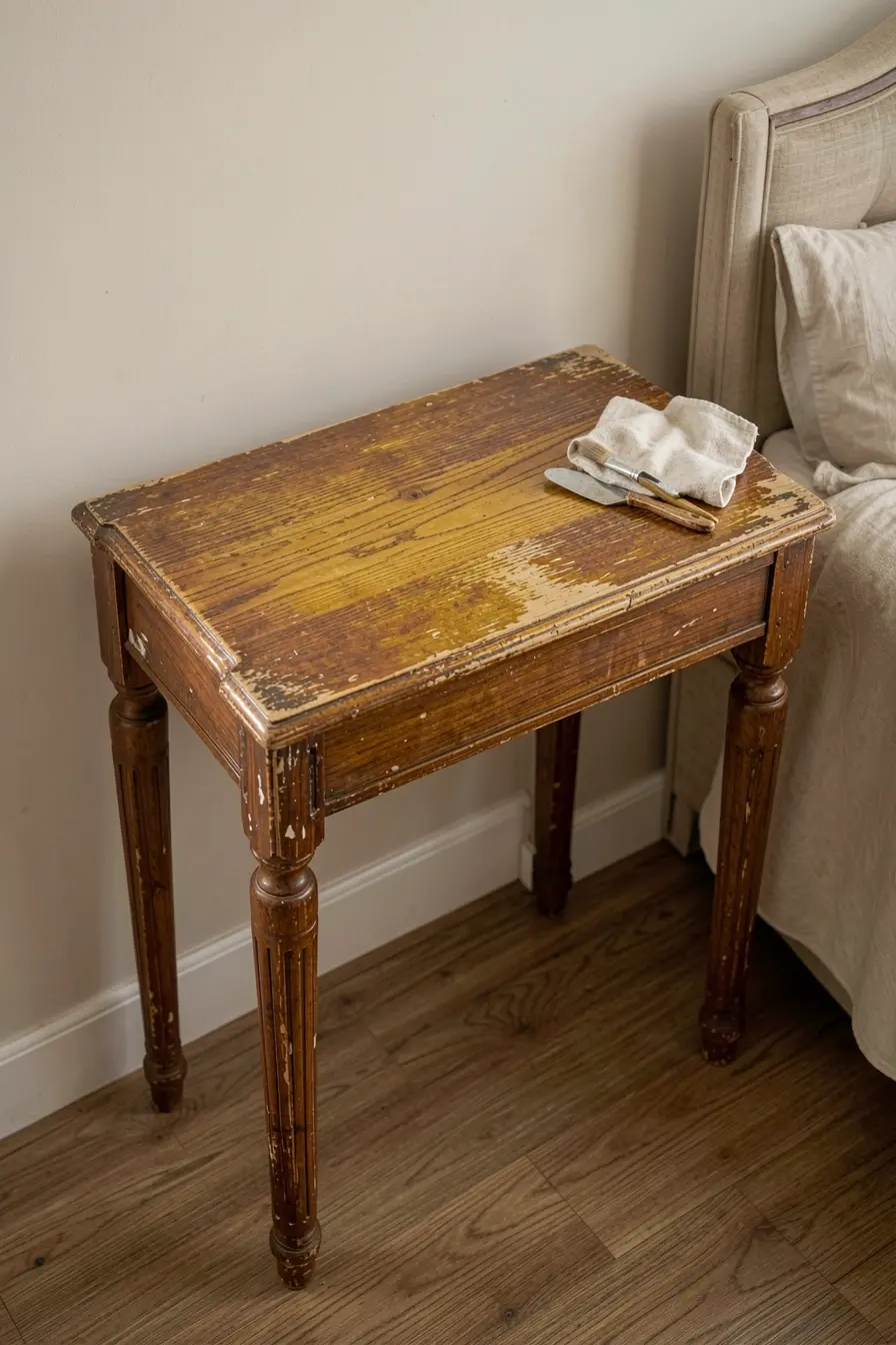 mesa-lateral-antiga-em-restauracao-preserva-veios-patina-e-marcas-naturais-da-madeira Seu móvel antigo pede cor ou restauração? Os sinais estão no acabamento mesa-lateral-antiga-em-restauracao-preserva-veios-patina-e-marcas-naturais-da-madeira Seu móvel antigo pede cor ou restauração? Os sinais estão no acabamento