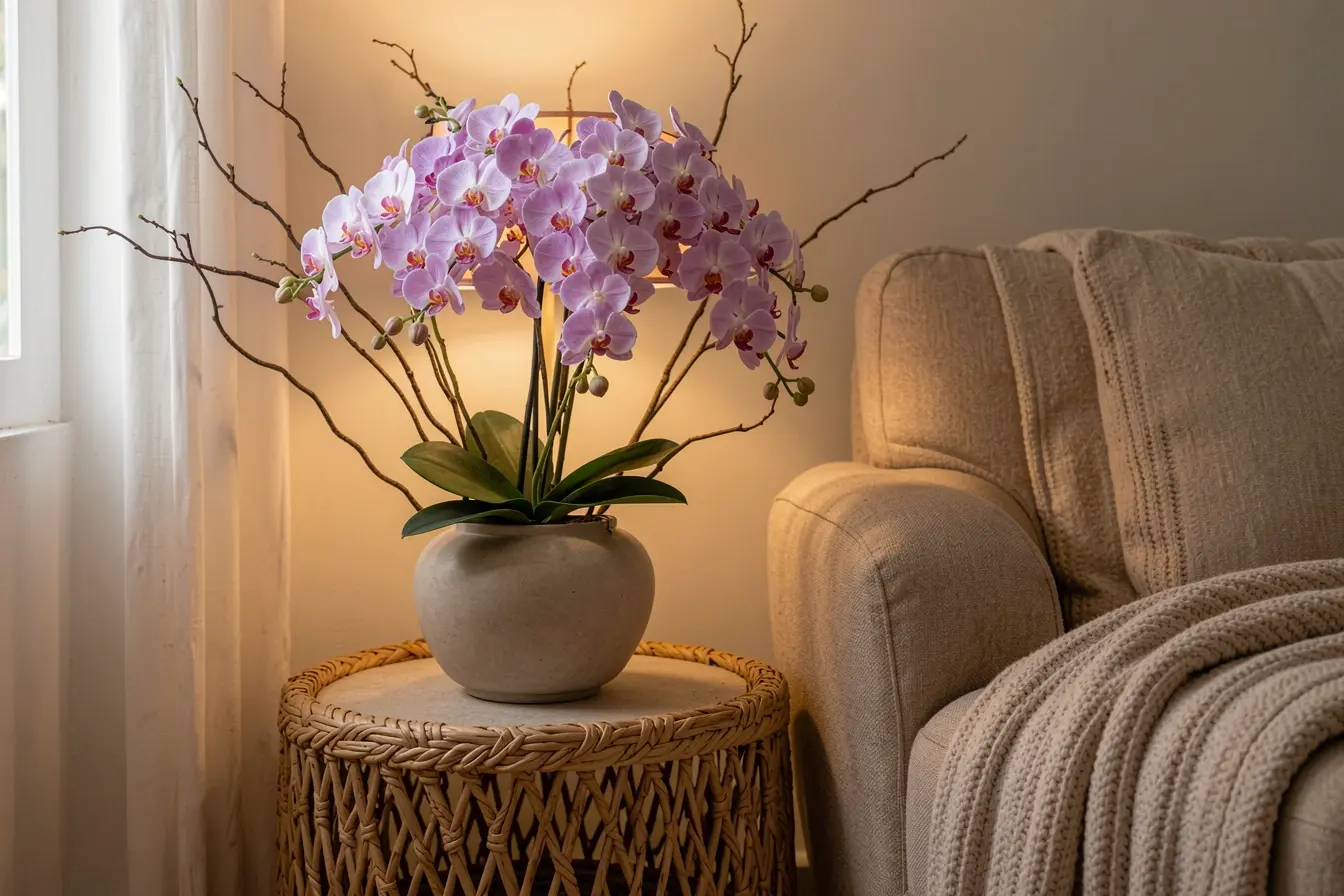 orquidea-artificial-lilas-em-cachepo-de-fibras-decorando-canto-de-leitura-com-pouca-luz O vaso faz diferença: combinações que deixam as orquídeas artificiais mais naturais orquidea-artificial-lilas-em-cachepo-de-fibras-decorando-canto-de-leitura-com-pouca-luz O vaso faz diferença: combinações que deixam as orquídeas artificiais mais naturais