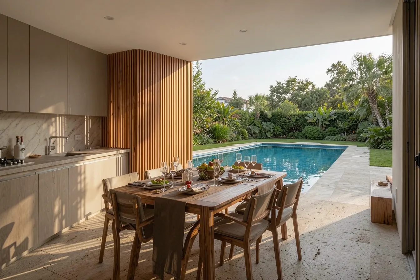 painel-ripado-deslocado-esconde-os-vizinhos-sem-encobrir-a-piscina-e-o-horizonte-da-area-gourmet Privacidade na área gourmet com piscina sem bloquear a luz e a paisagem painel-ripado-deslocado-esconde-os-vizinhos-sem-encobrir-a-piscina-e-o-horizonte-da-area-gourmet Privacidade na área gourmet com piscina sem bloquear a luz e a paisagem