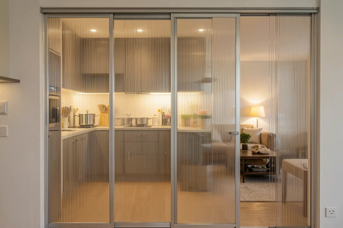 porta-de-correr-com-vidro-canelado-preservando-luz-e-privacidade-entre-cozinha-e-sala Entre a cozinha e a sala, portas de correr também podem conter ruídos e cheiros porta-de-correr-com-vidro-canelado-preservando-luz-e-privacidade-entre-cozinha-e-sala Entre a cozinha e a sala, portas de correr também podem conter ruídos e cheiros