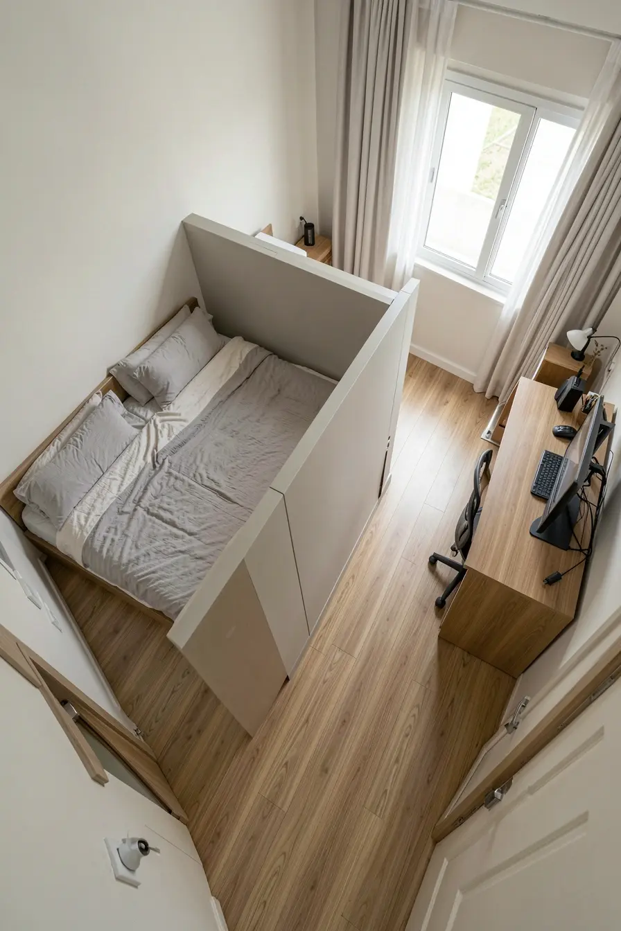 quarto-com-cama-e-escritorio-planejados-divisoria-baixa-tomadas-acessiveis-cabos-ocultos-e-circulacao-livre Trabalho e descanso no mesmo quarto: a divisória certa evita a sensação de improviso quarto-com-cama-e-escritorio-planejados-divisoria-baixa-tomadas-acessiveis-cabos-ocultos-e-circulacao-livre Trabalho e descanso no mesmo quarto: a divisória certa evita a sensação de improviso