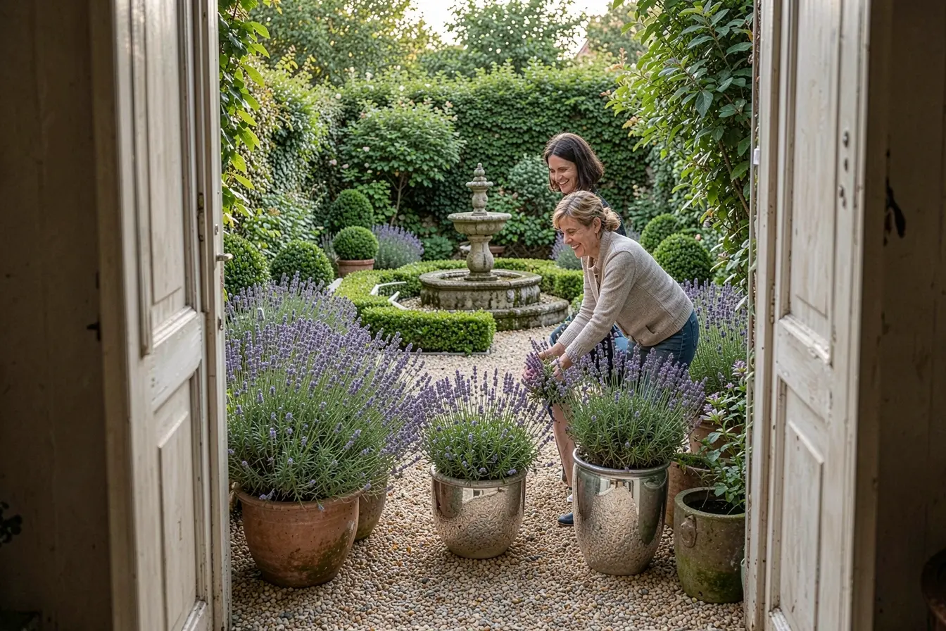 quintal-pequeno-transformado-com-simetria-francesa-vasos-espelhados-lavanda-e-fonte-como-ponto-focal Jardim francês em quintal pequeno: a simetria certa sem deixar o espaço rígido quintal-pequeno-transformado-com-simetria-francesa-vasos-espelhados-lavanda-e-fonte-como-ponto-focal Jardim francês em quintal pequeno: a simetria certa sem deixar o espaço rígido