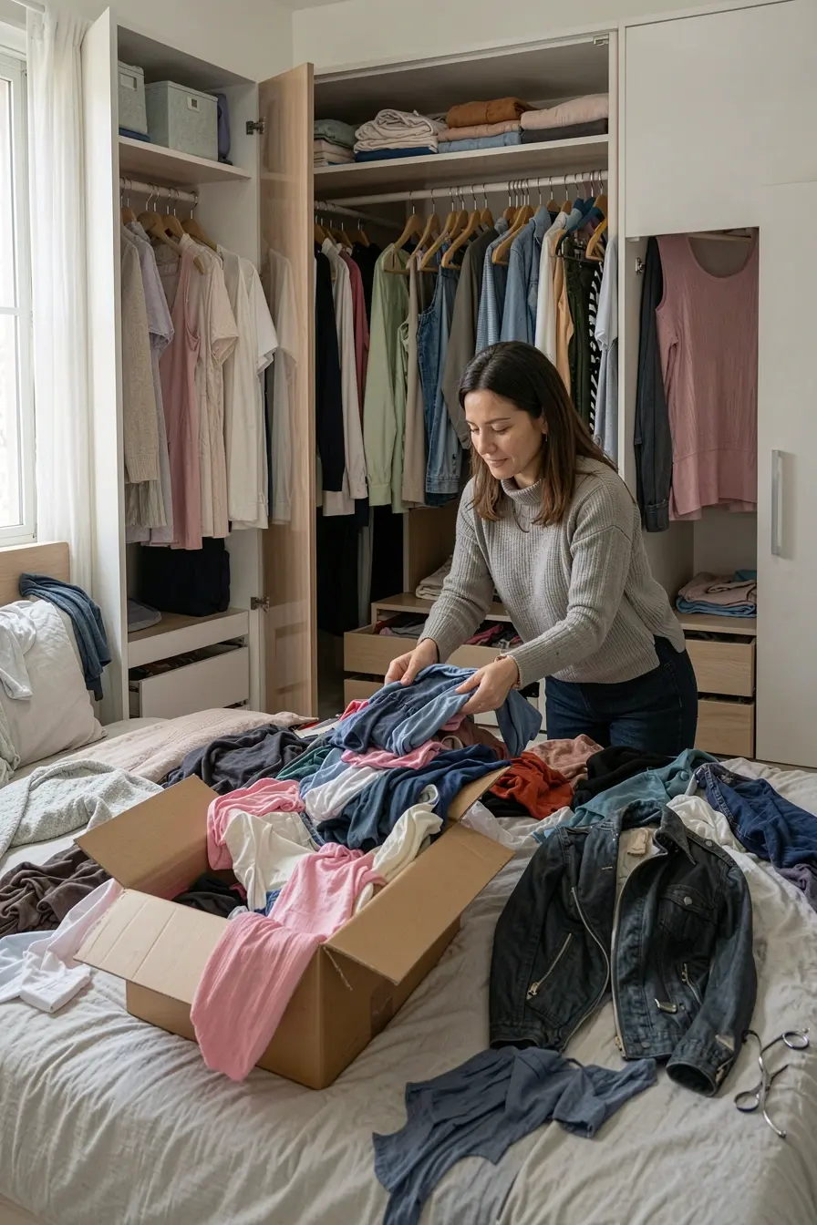 roupas-separadas-para-uso-doacao-e-conserto-durante-a-organizacao-do-guarda-roupa Depois da regra 90/90, qual é o destino certo para cada objeto da casa? roupas-separadas-para-uso-doacao-e-conserto-durante-a-organizacao-do-guarda-roupa Depois da regra 90/90, qual é o destino certo para cada objeto da casa?