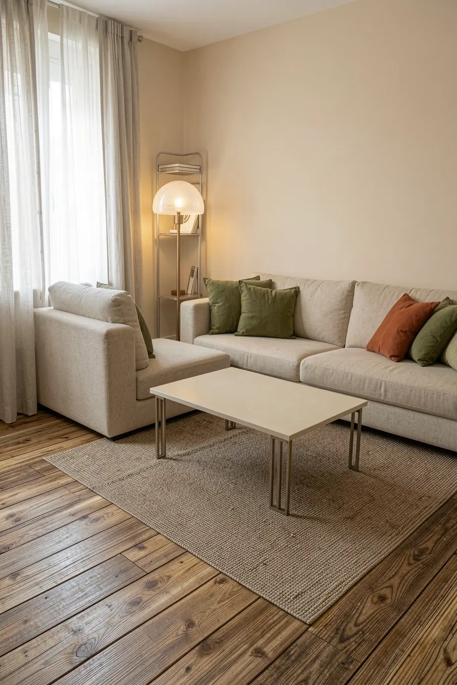 sala-clara-com-piso-de-madeira-rustica-moveis-lisos-e-tecidos-neutros-que-equilibram-a-textura-do-ambiente O que combina com piso que imita madeira rústica sem deixar o ambiente pesado sala-clara-com-piso-de-madeira-rustica-moveis-lisos-e-tecidos-neutros-que-equilibram-a-textura-do-ambiente O que combina com piso que imita madeira rústica sem deixar o ambiente pesado