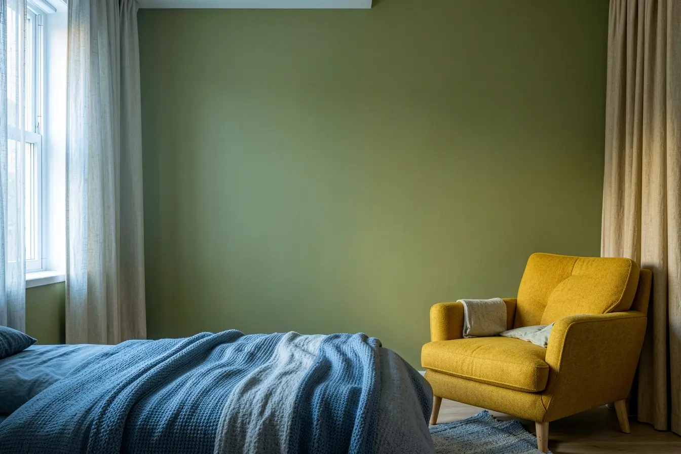 verde-da-parede-parece-azulado-perto-da-janela-e-amarelado-ao-lado-de-uma-poltrona-mostarda A luz da casa pode fazer azul, terracota e verde parecerem outra cor verde-da-parede-parece-azulado-perto-da-janela-e-amarelado-ao-lado-de-uma-poltrona-mostarda A luz da casa pode fazer azul, terracota e verde parecerem outra cor